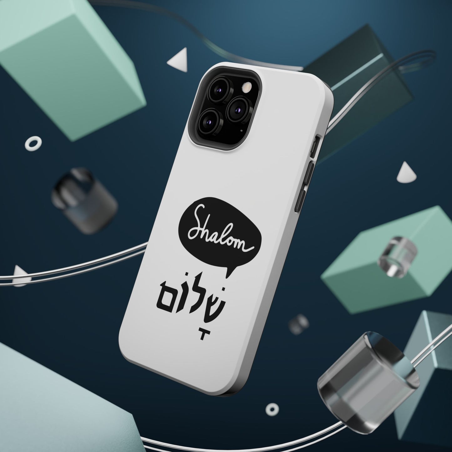 Shalom MagSafe Tough Phone Cases - Hebrew Israel Israeli Jewish Judaism Judaica - by Far Out Prints & Co.