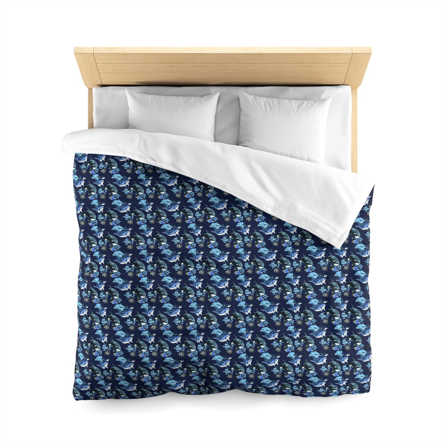 Duvet Cover Blanket for Him or Her Gift Ocean Lover Present Orca Killer Whale Dolphin Pattern Free Willy Gladys Sea Creatures Kids Adults