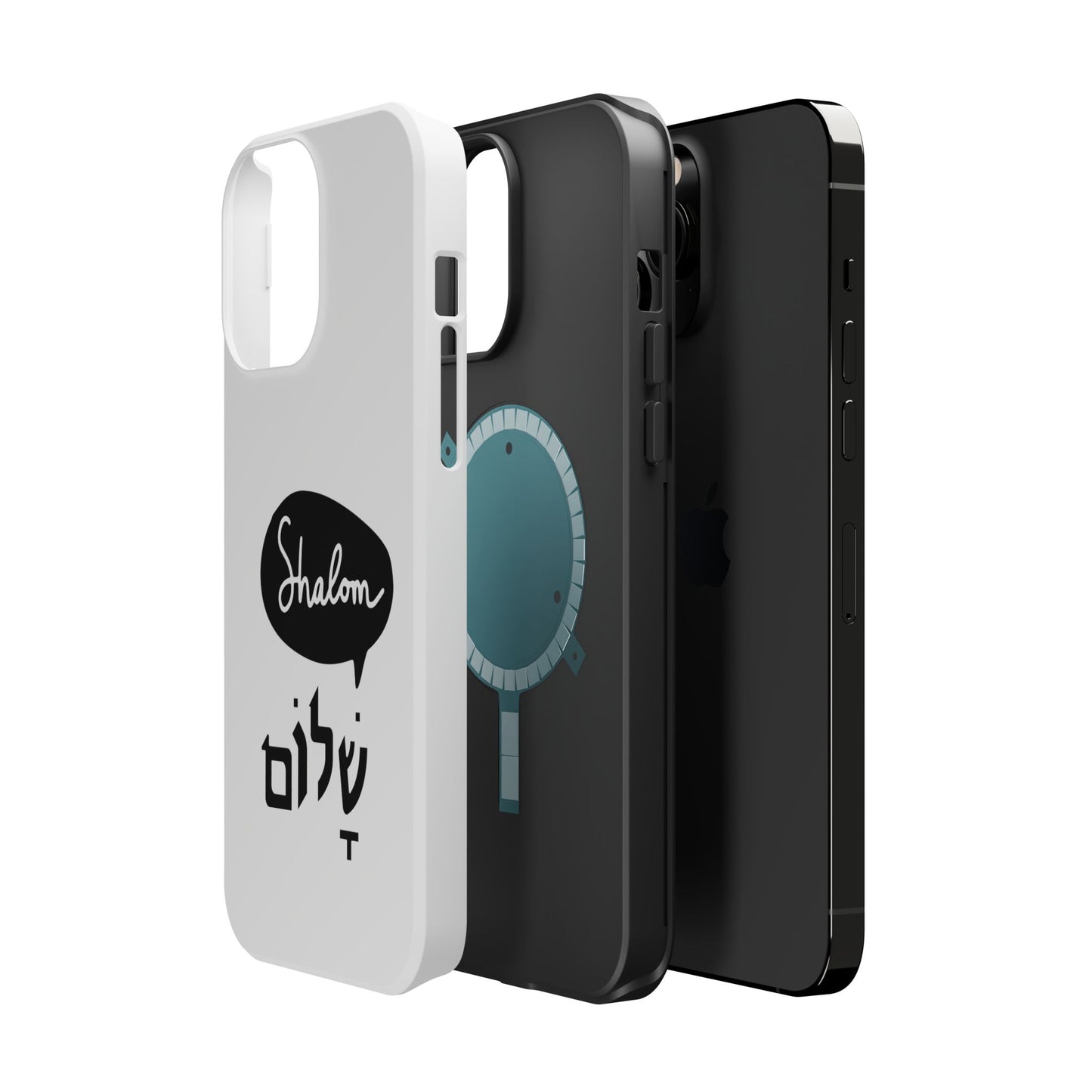 Shalom MagSafe Tough Phone Cases - Hebrew Israel Israeli Jewish Judaism Judaica - by Far Out Prints & Co.