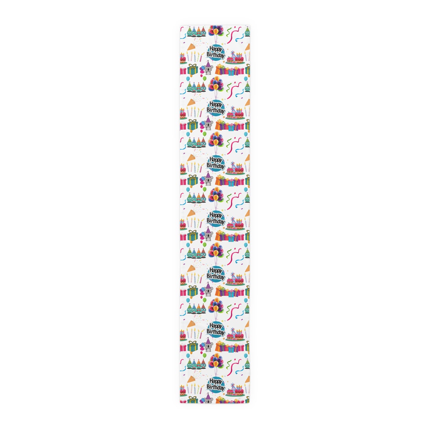 Happy Birthday Cake and Fun Pattern | Table Runner | Far Out Prints & Co.