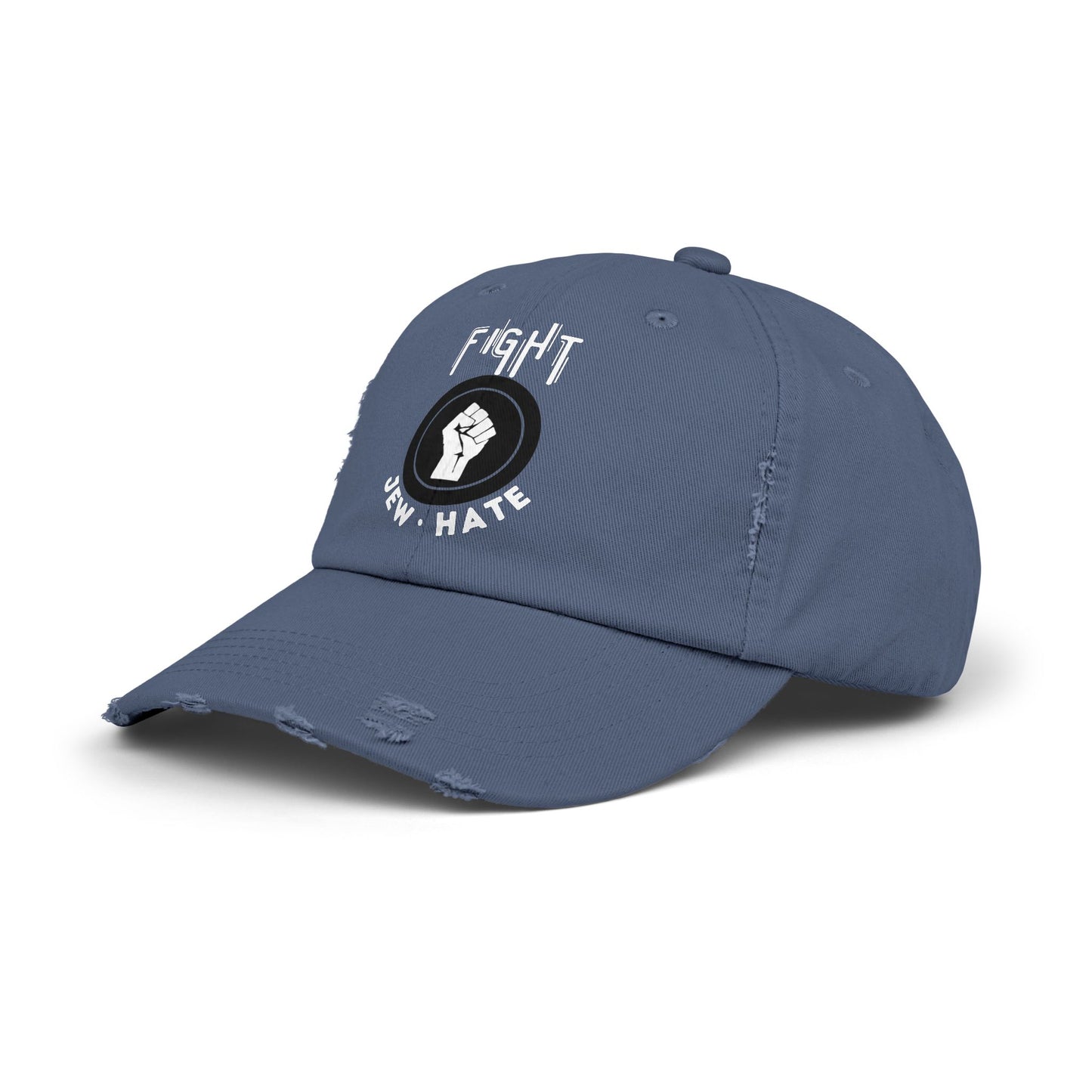 Fight Jew Hate - Unisex Distressed Cap Hats - Jewish Judaism Israel Israeli Zionist Zionism Stand With Us Fight Hate - Far Out Prints & Co.
