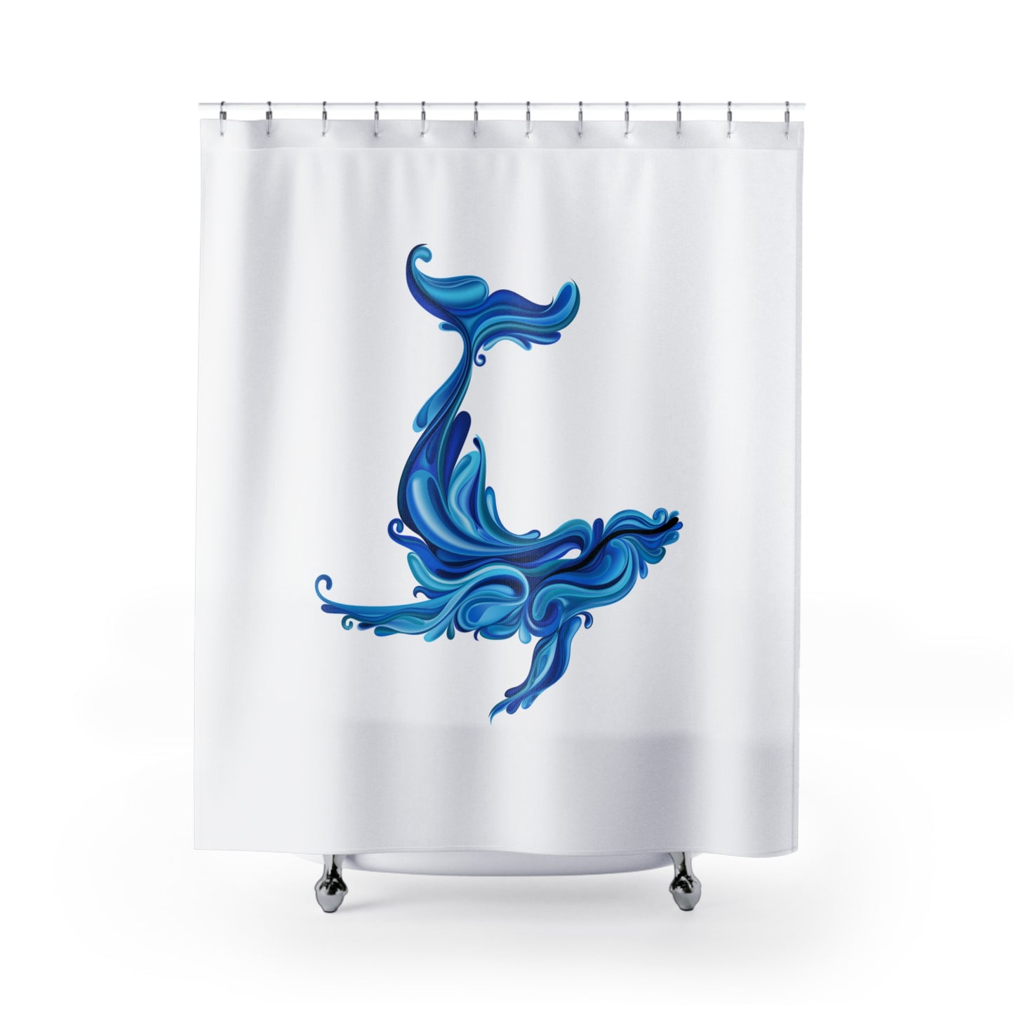 Shower Curtains: Blue Whale Design, Marine Life Inspired Bathroom Decor, Perfect Gift for Ocean Lovers | Far Out Prints & Co.