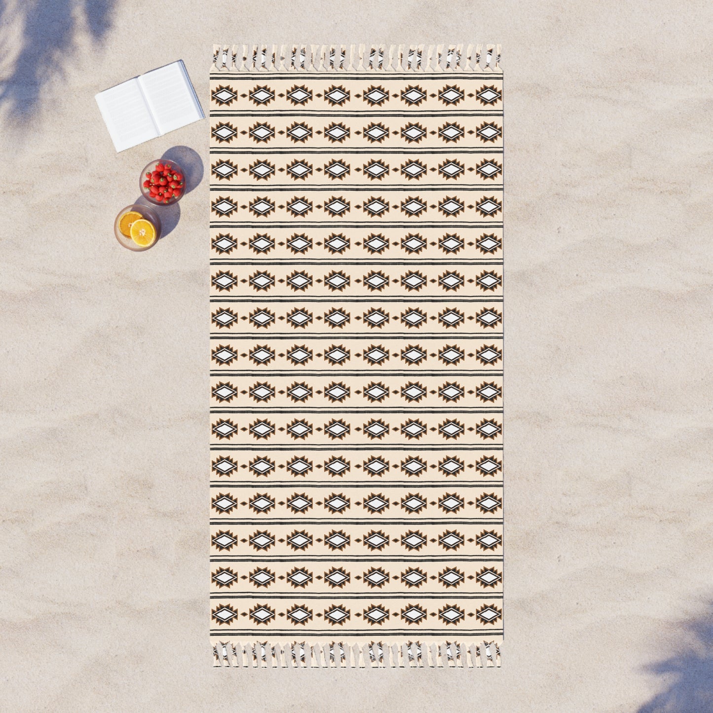 Azteca Boho Beach Cloth - Traditional Native American Pattern - by Far Out Prints & Co.