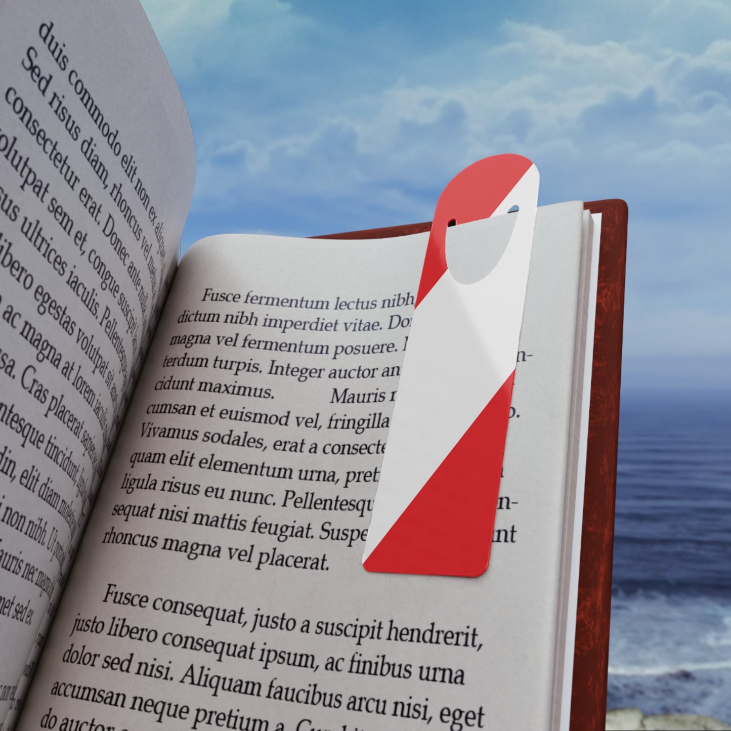 Aluminum Bookmark with Scuba Diver Down Flag Design, Robust Page Holder, Perfect for Diving Enthusiasts and Avid Readers, Unique Gift