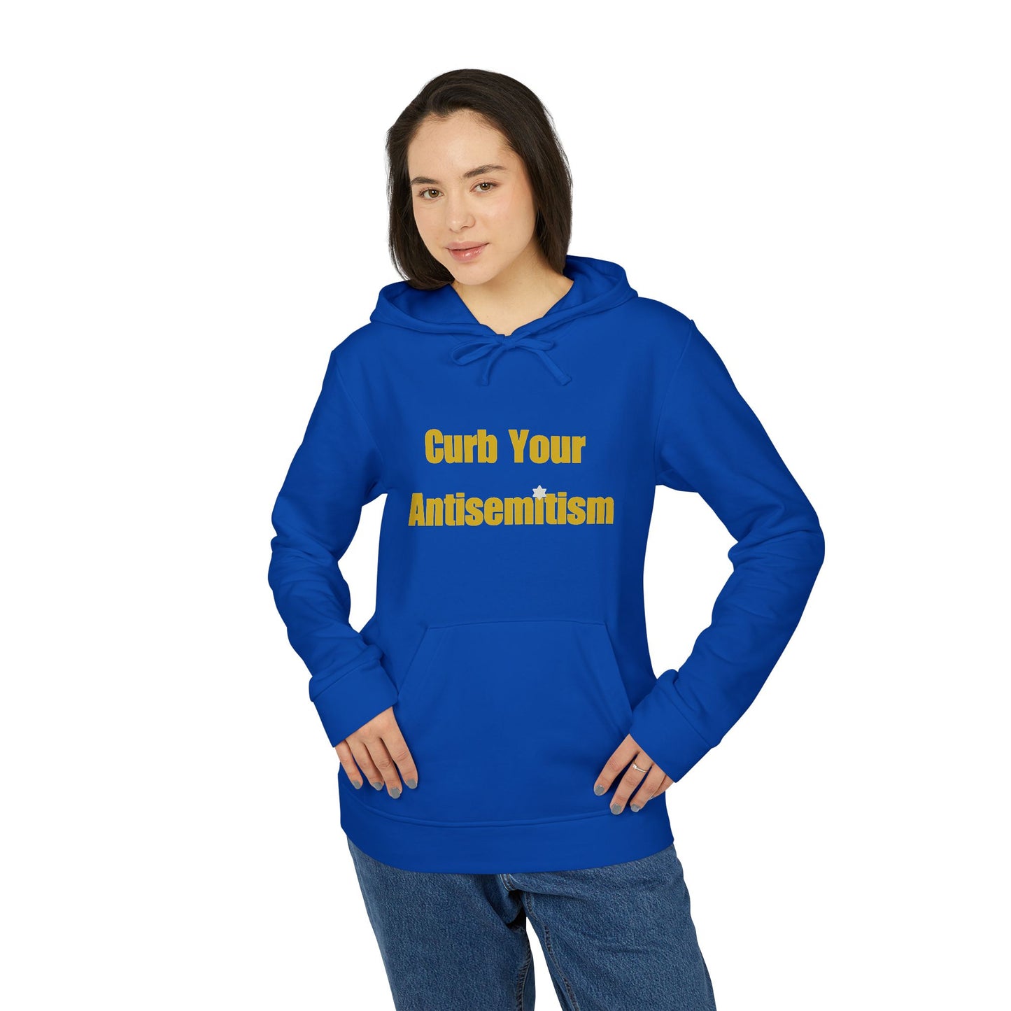 Curb Your Antisemitism Hoodie Personalised Customised Israeli Unisex Fleece Hoodie Jewish Hoodie Gift Judaism Hoodie Present Stand With Us