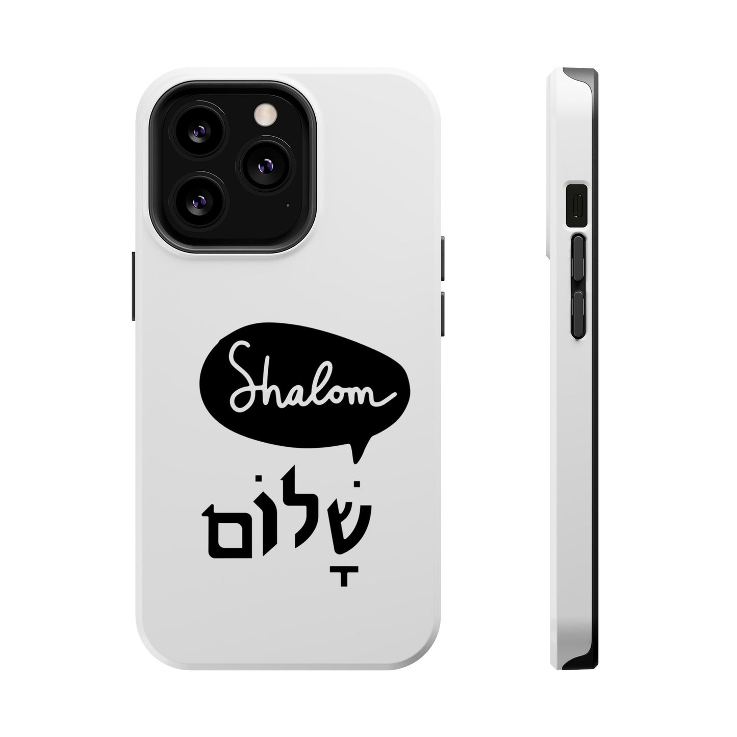 Shalom MagSafe Tough Phone Cases - Hebrew Israel Israeli Jewish Judaism Judaica - by Far Out Prints & Co.