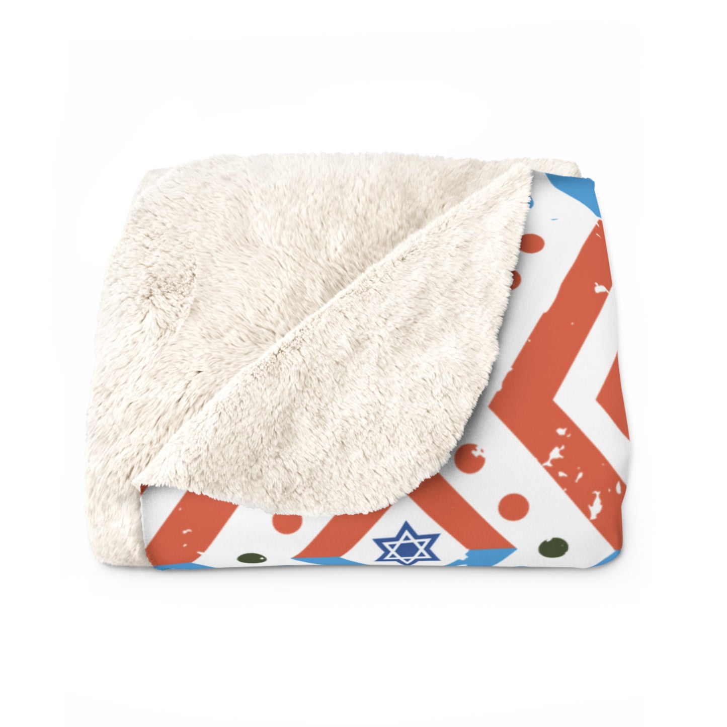 Fun, Bold and Jewish - Sherpa Fleece Blanket - by Far Out Prints & Co.