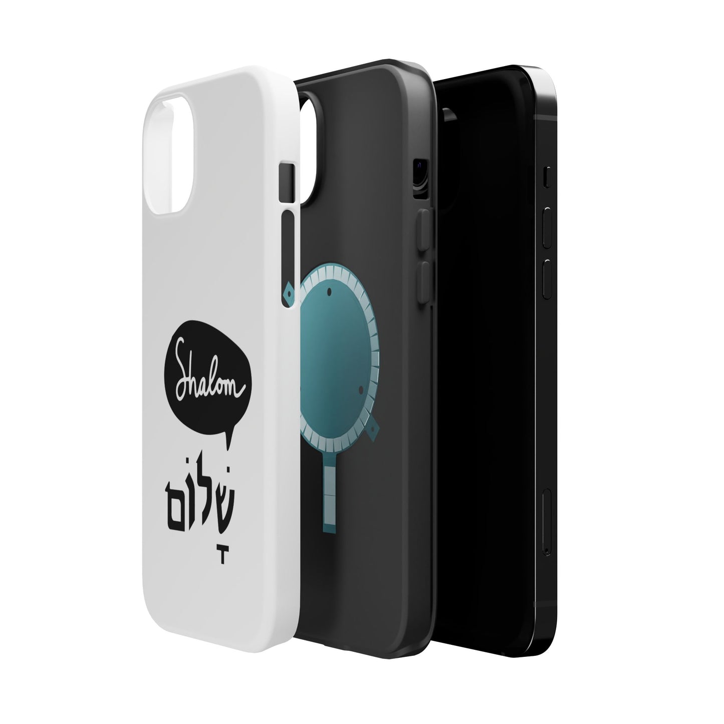 Shalom MagSafe Tough Phone Cases - Hebrew Israel Israeli Jewish Judaism Judaica - by Far Out Prints & Co.