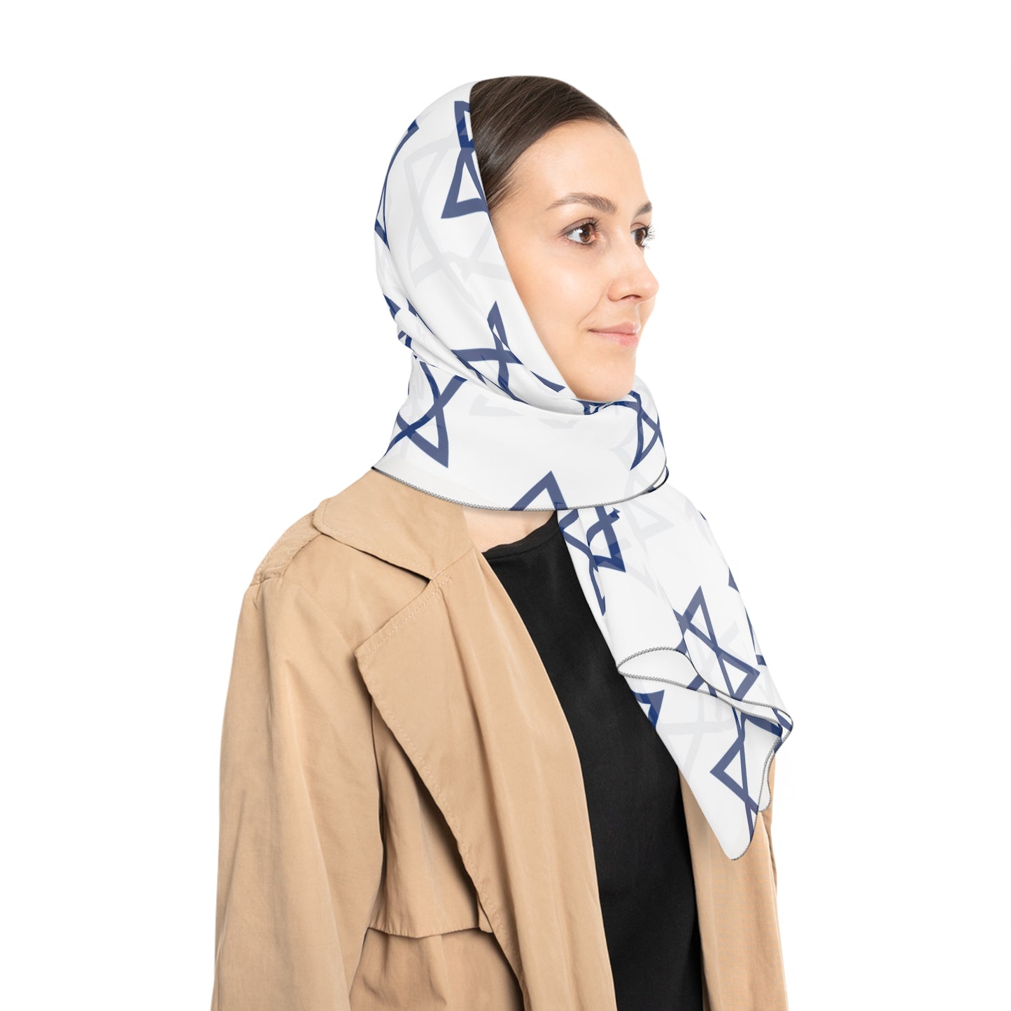 Star of David White Background | Jewish Judaism Judaica Israel Israeli Art | Poly Scarf | by Far Out Prints & Co