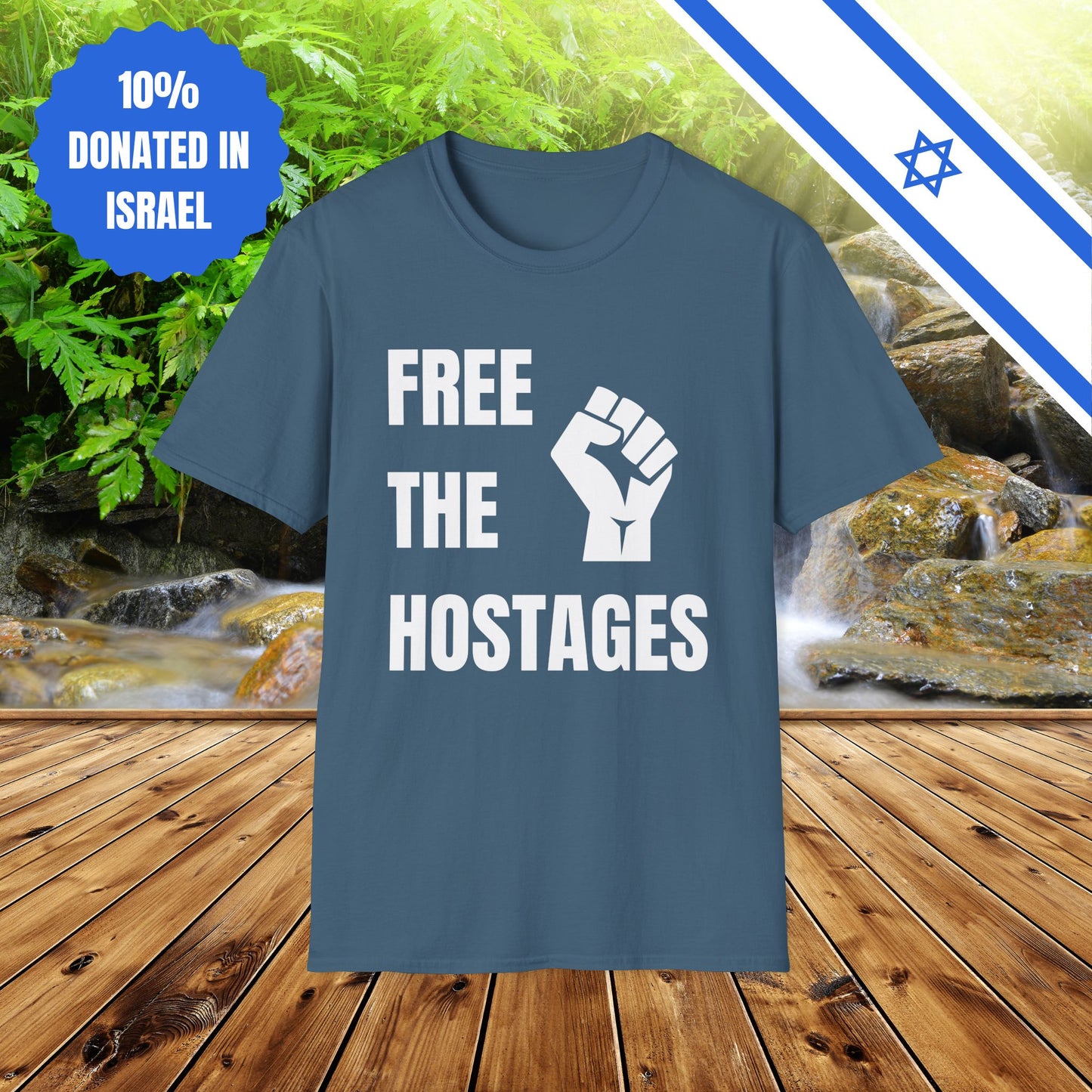 Free The Hostages | Unisex Tee Israel Israeli Jewish Judaism Bring Them Home Stand With Us | by Far Out Prints & Co.