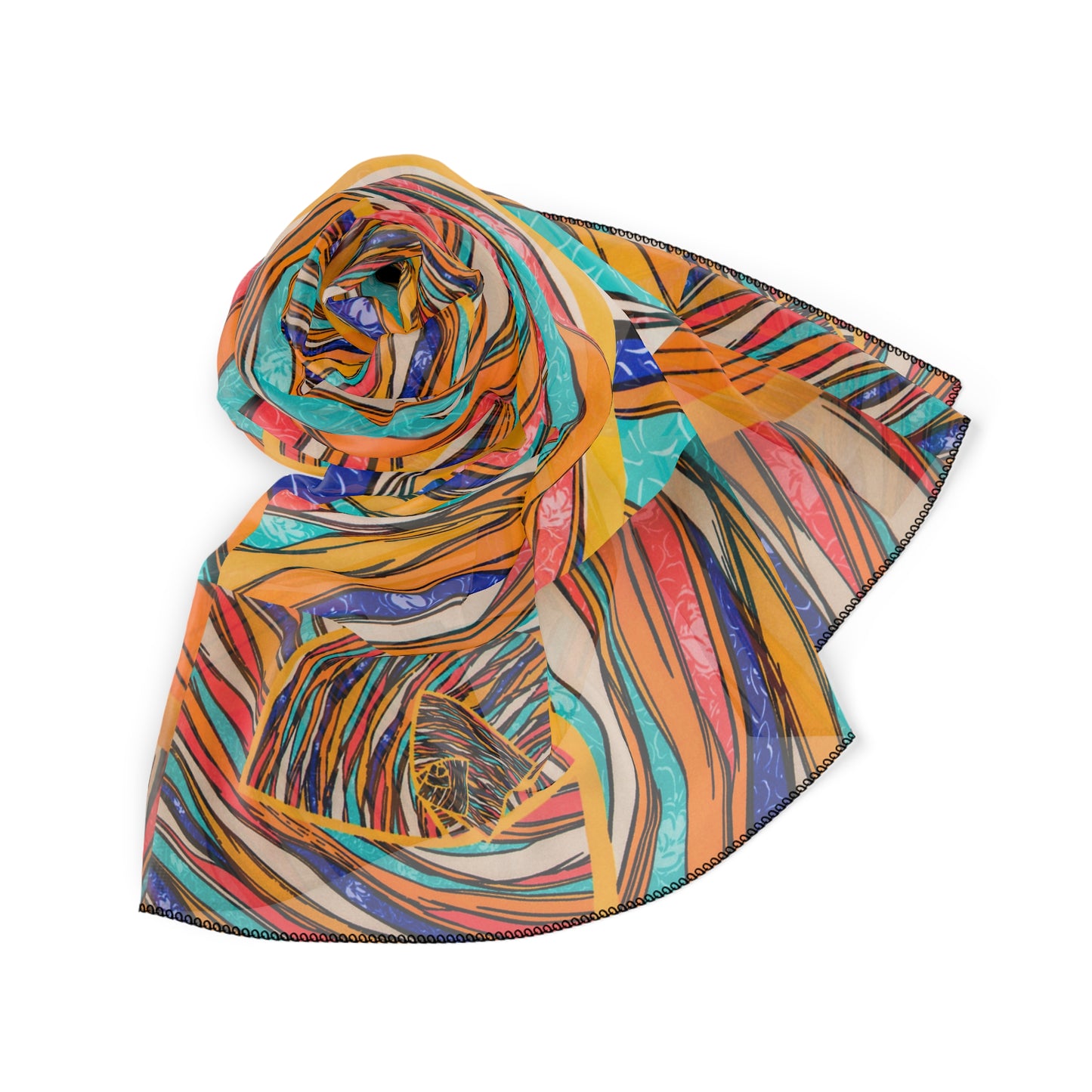 Marble Design Colourful Mixed Color Themed for Winter | Poly Scarf | by Far Out Prints & Co