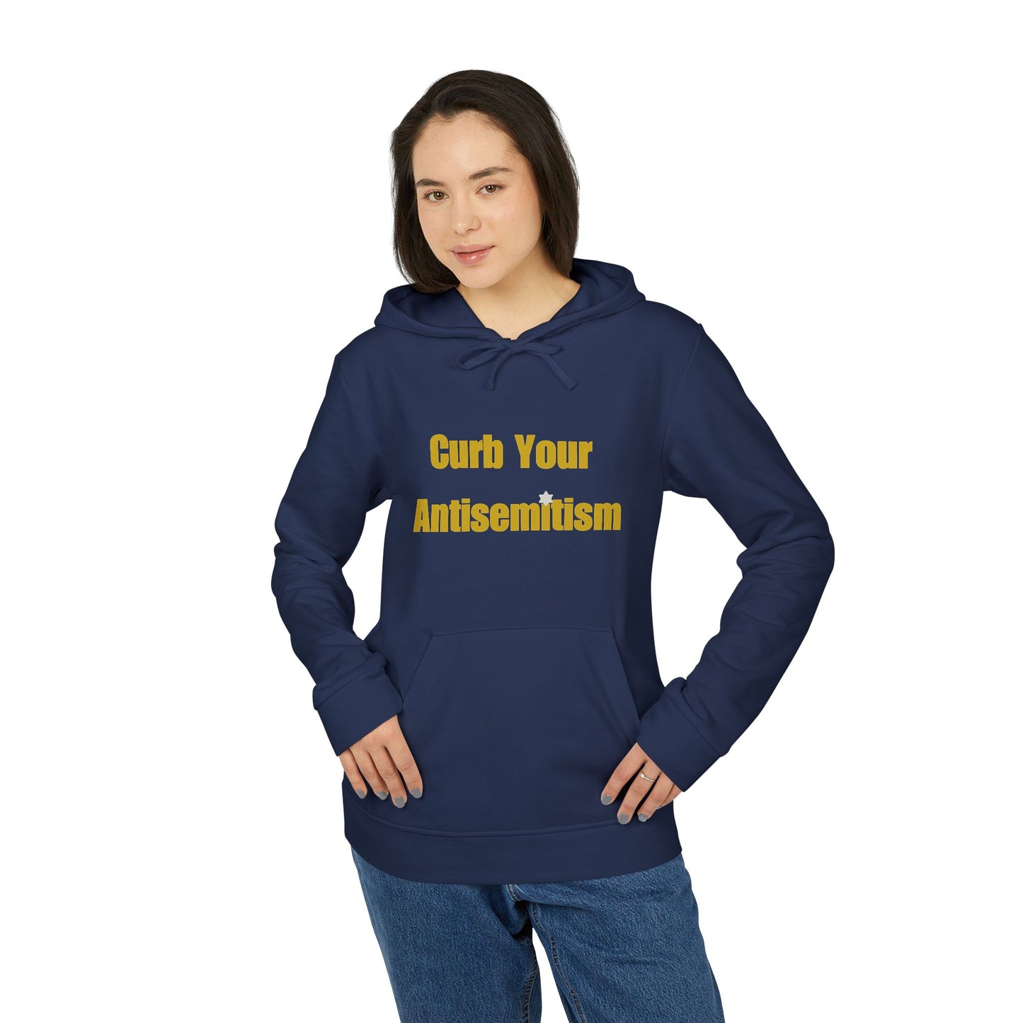 Curb Your Antisemitism Hoodie Personalised Customised Israeli Unisex Fleece Hoodie Jewish Hoodie Gift Judaism Hoodie Present Stand With Us