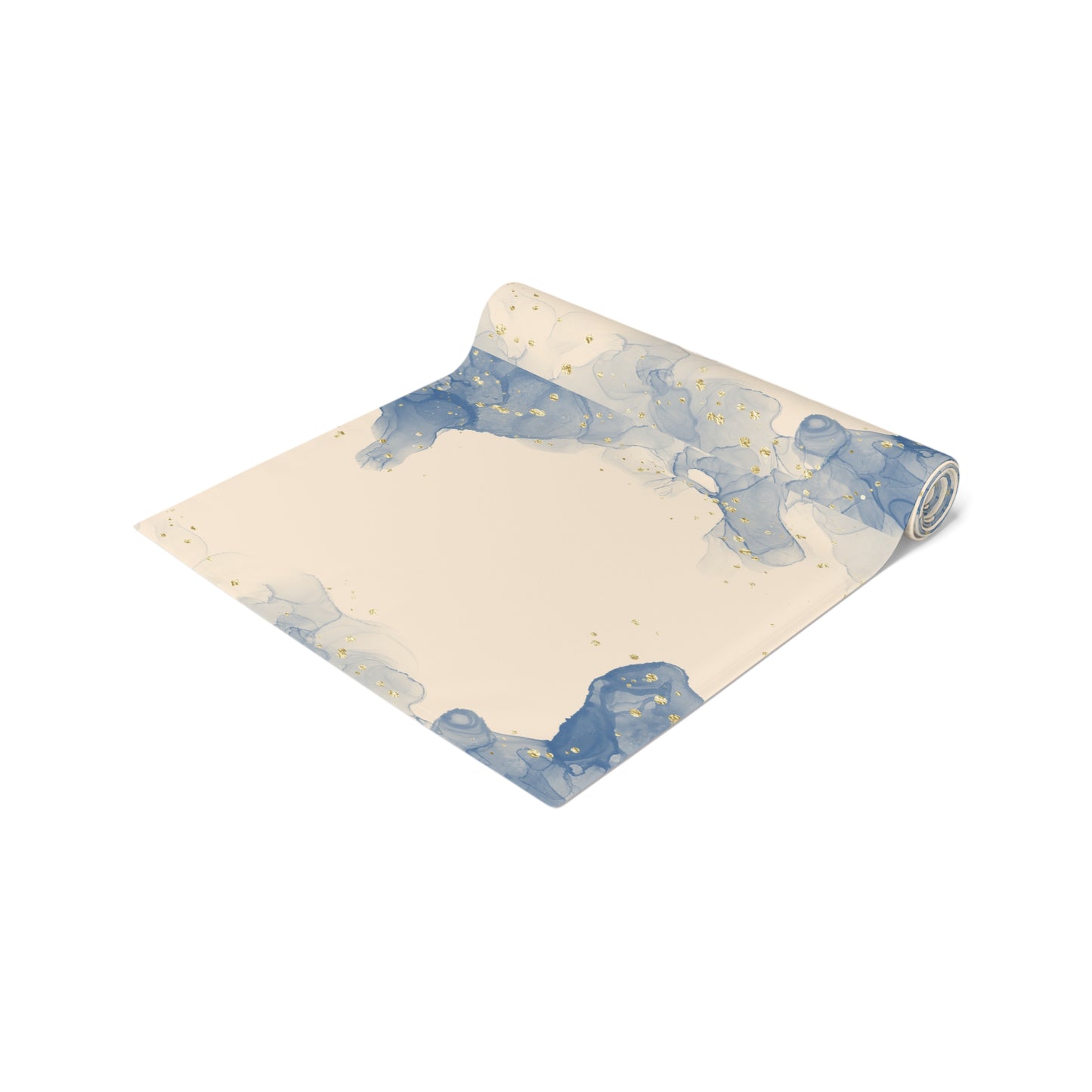 Blue and Golden Flecks | Table Runner | Israel Israeli Judaism Judaica Jewish Holiday Themed | by Far Out Prints & Co.