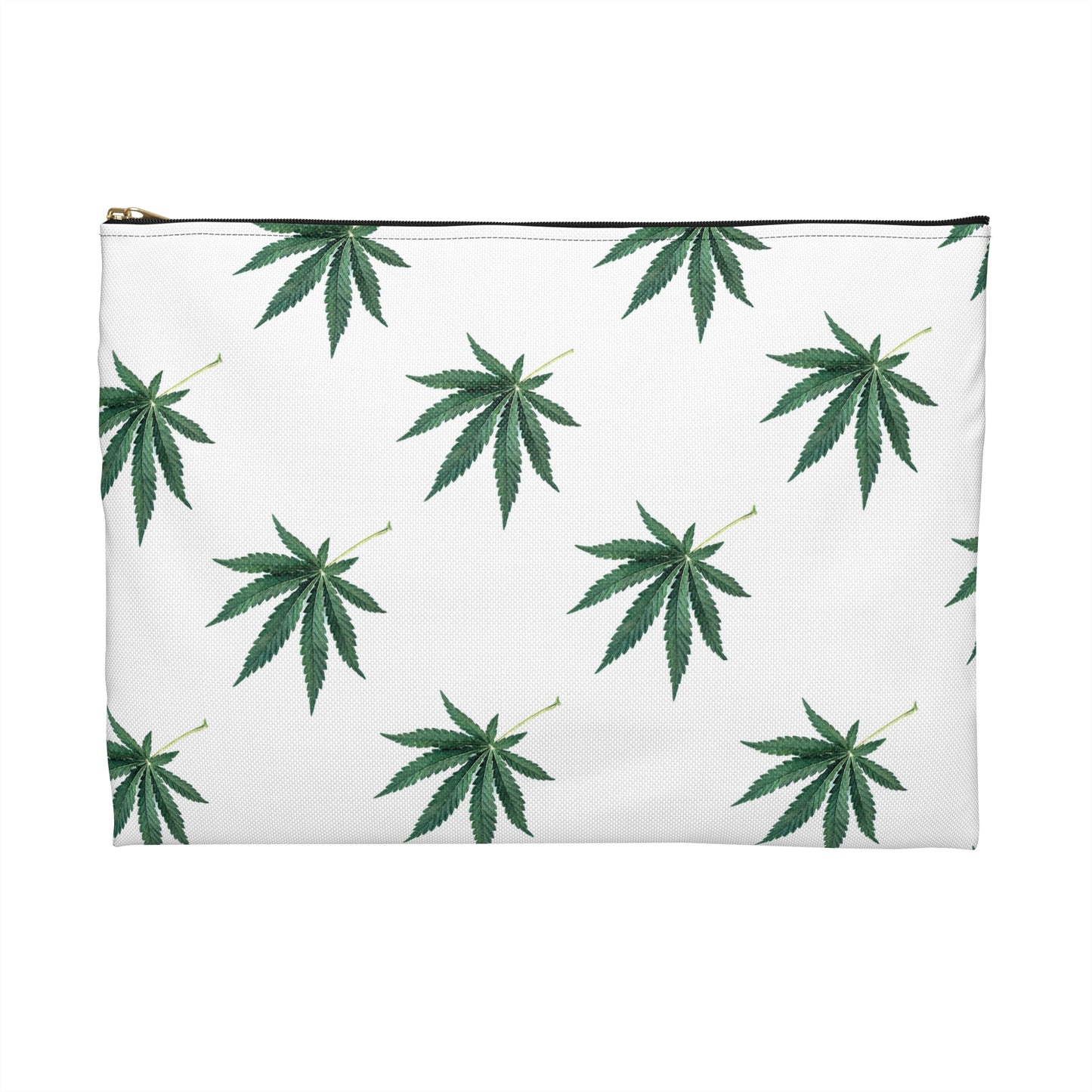 Marijuana Pattern - Accessory Pouch White - Embrace Hebrew Slang - Stoner Cannabis Weed Jewish Israeli Israel - by Far Out Prints & Co.