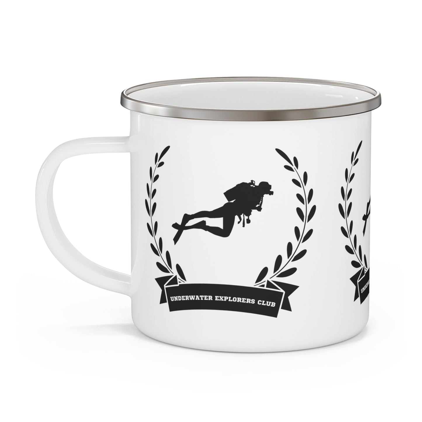 Enamel Cup Mug for Him Her Birthday Underwater Explorers Club Scuba Diving Gift Ocean Marine Life Lover Diver Themed Present Enamel Cup Gift