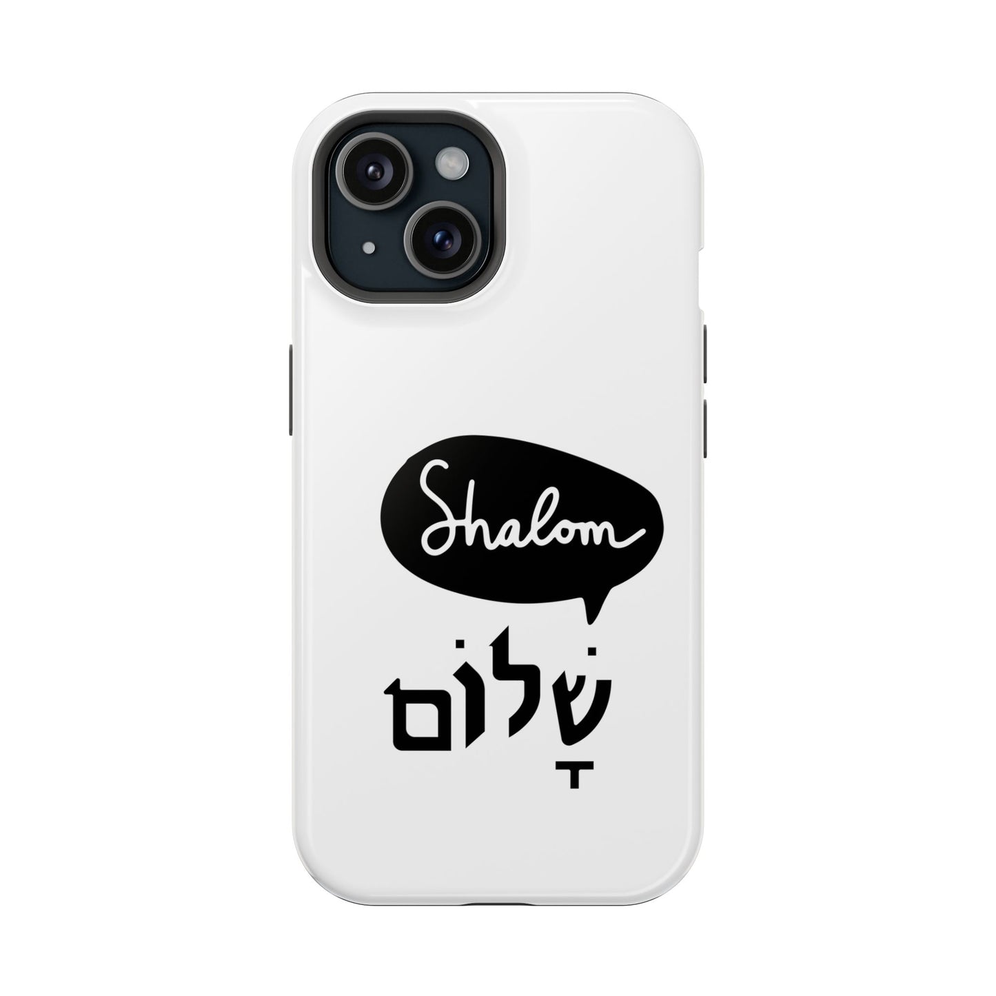 Shalom MagSafe Tough Phone Cases - Hebrew Israel Israeli Jewish Judaism Judaica - by Far Out Prints & Co.