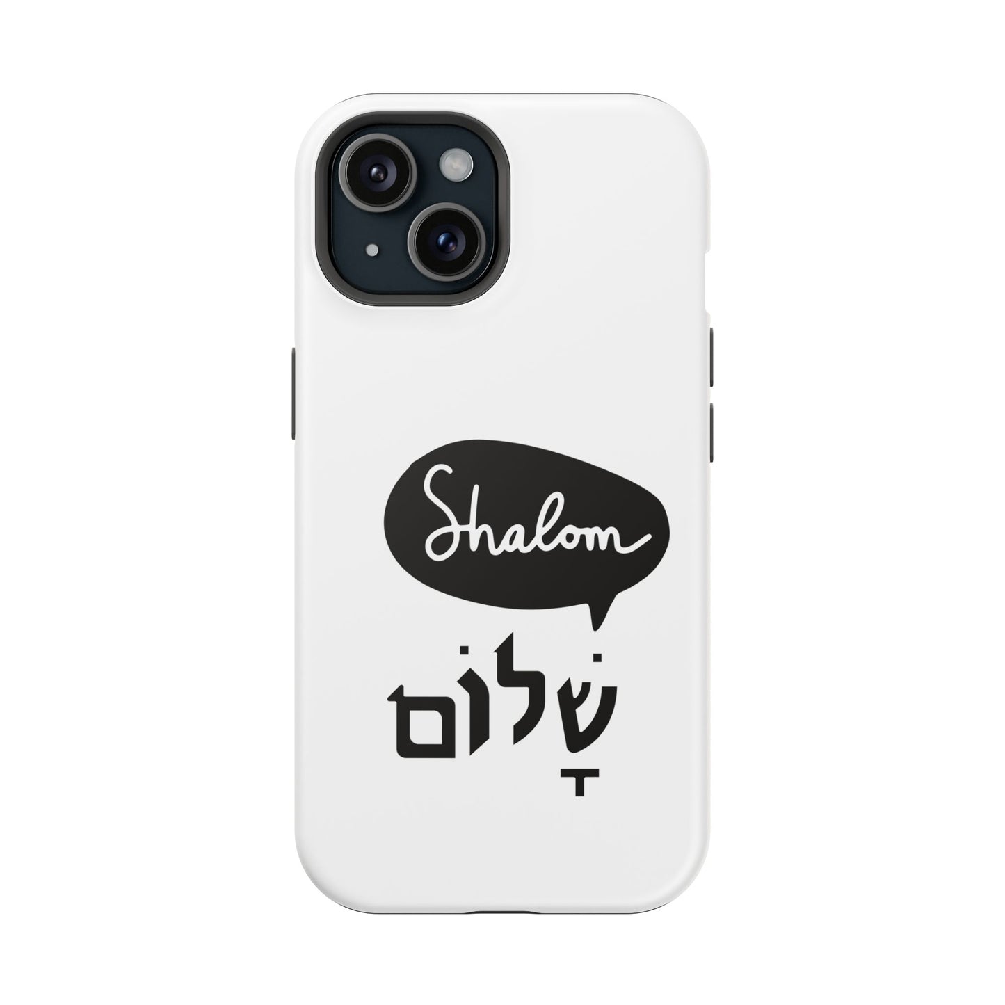 Shalom MagSafe Tough Phone Cases - Hebrew Israel Israeli Jewish Judaism Judaica - by Far Out Prints & Co.