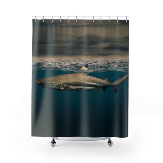 Shower Curtains, Stunning Shark Deep Artwork, Perfect for Ocean-themed Bathroom Decor, Excellent Gift for Nature Lovers