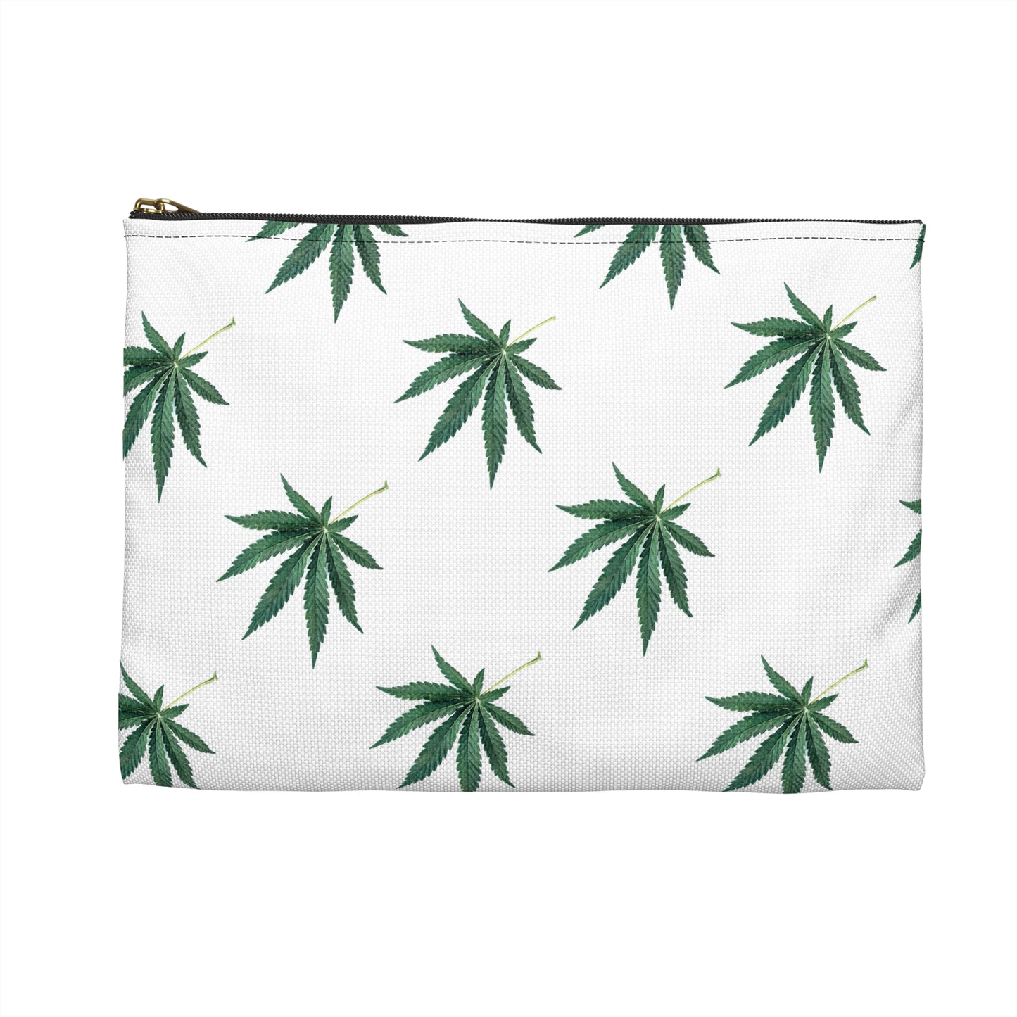 Marijuana Pattern - Accessory Pouch White - Embrace Hebrew Slang - Stoner Cannabis Weed Jewish Israeli Israel - by Far Out Prints & Co.