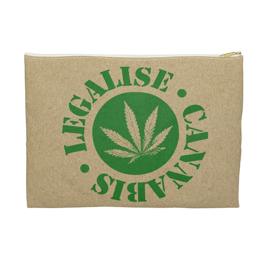 Legalise Cannabis - Accessory Pouch - Stoner Cannabis Weed Jewish Israeli Israel - by Far Out Prints & Co.