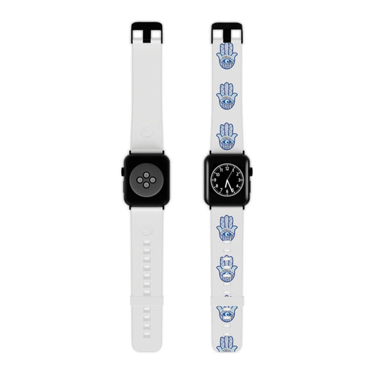 Hamsa Blue Watch Band for Apple Watch by Far Out Prints & Co.