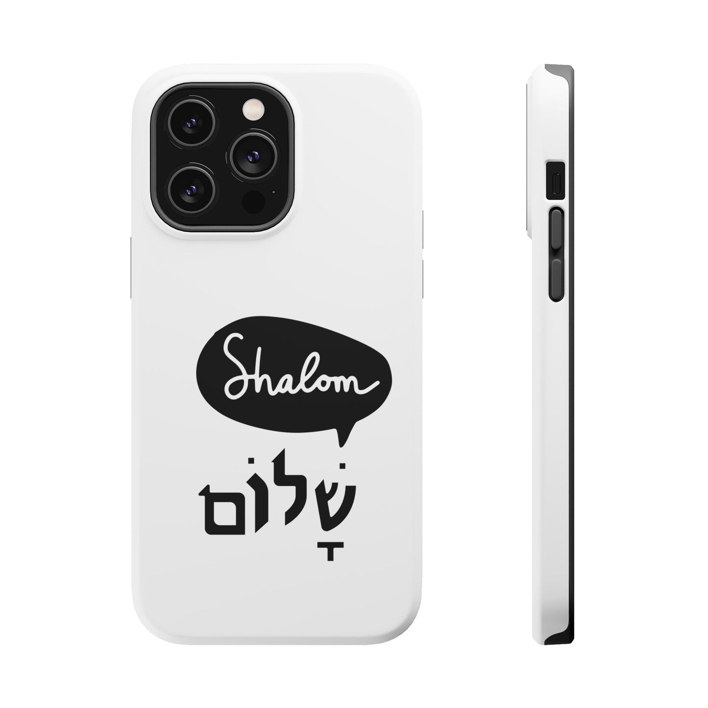 Shalom MagSafe Tough Phone Cases - Hebrew Israel Israeli Jewish Judaism Judaica - by Far Out Prints & Co.
