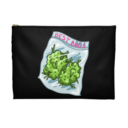 Best Buds - Accessory Pouch Black - Stoner Cannabis Weed Jewish Israeli Israel - by Far Out Prints & Co.