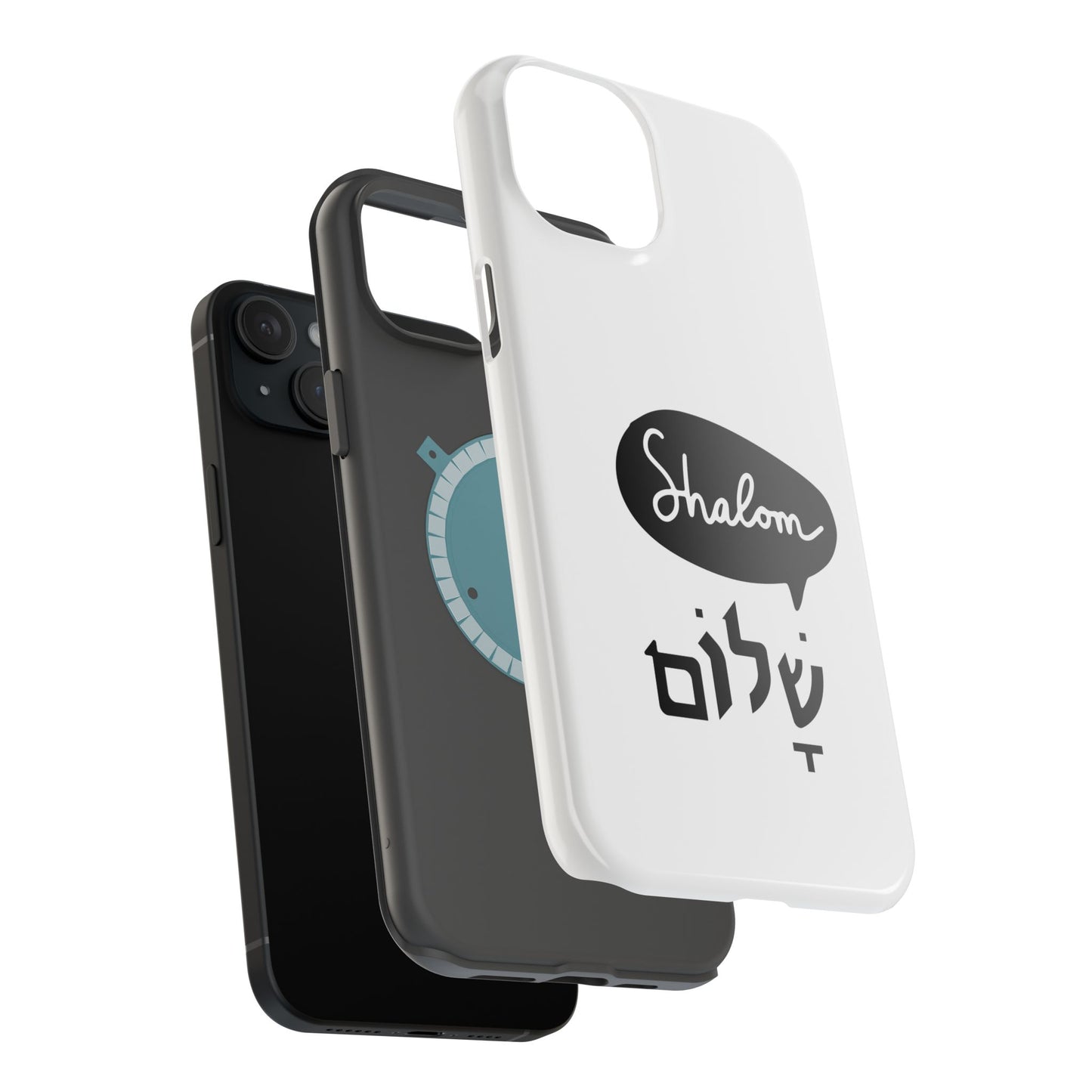Shalom MagSafe Tough Phone Cases - Hebrew Israel Israeli Jewish Judaism Judaica - by Far Out Prints & Co.