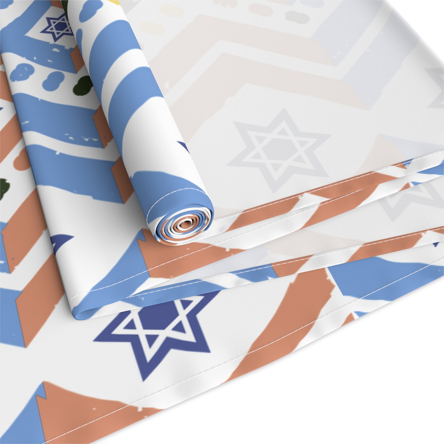 Jewish Bold Vibrant Colors | Jewish Holiday Themed | Table Runner | by Far Out Prints & Co.