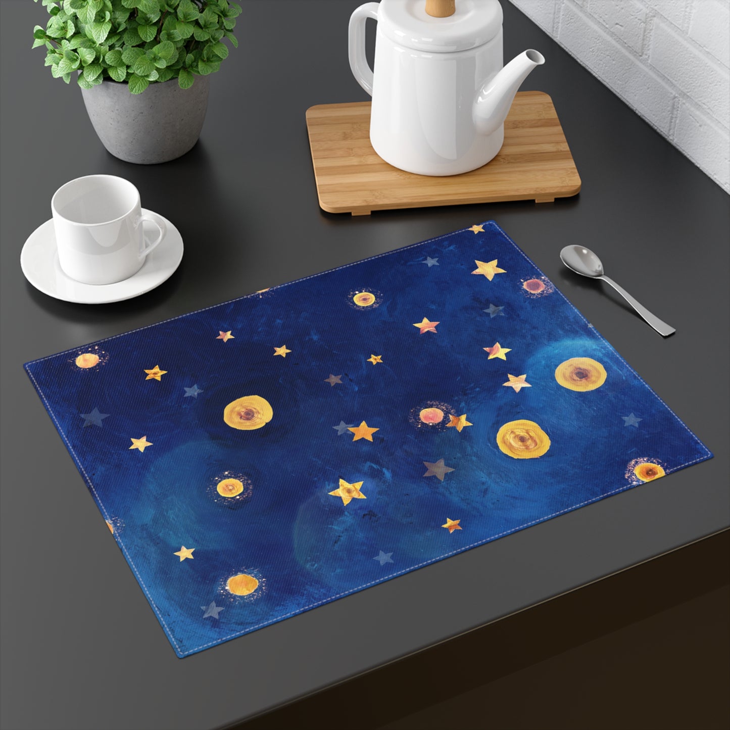 Starry Night Themed - Artistic Stars Painting Van Gogh - Placemat, 1pc -  by Far Out Prints & Co.
