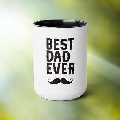 Best Dad Ever - 15oz Two-Tone Coffee Mugs - Funny Creative Mugs Fathers Day Gifts Birthday Husband Gift Him Her - Far Out Prints & Co.