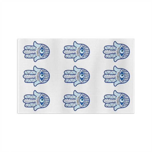 Hamsa Kabalah Judaism Design Pattern | Jewish Holiday Themed | Soft Tea Towel | by Far Out Prints & Co.