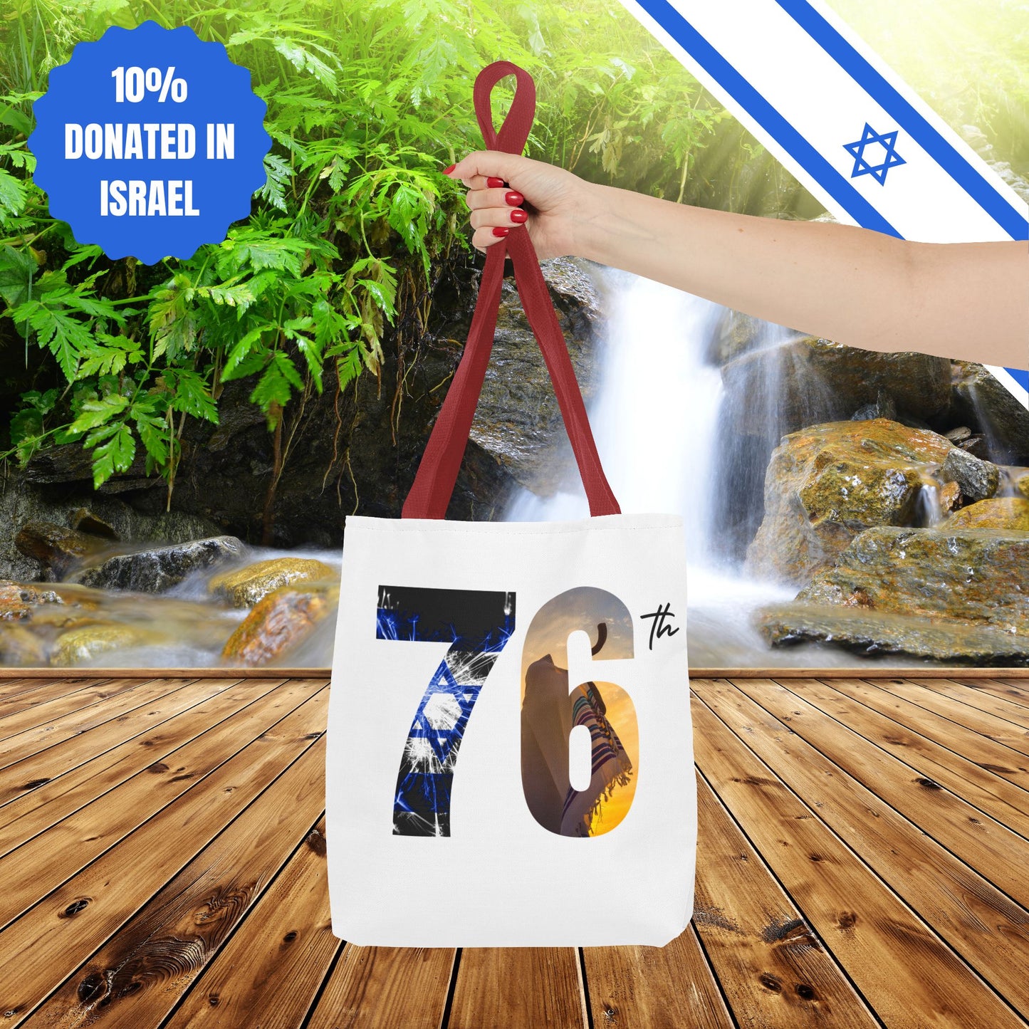 Happy Independence Day Israel | Tote Bag | Judaism Judaica Jewish Israeli Zionist Zionism | by Far Out Prints & Co.