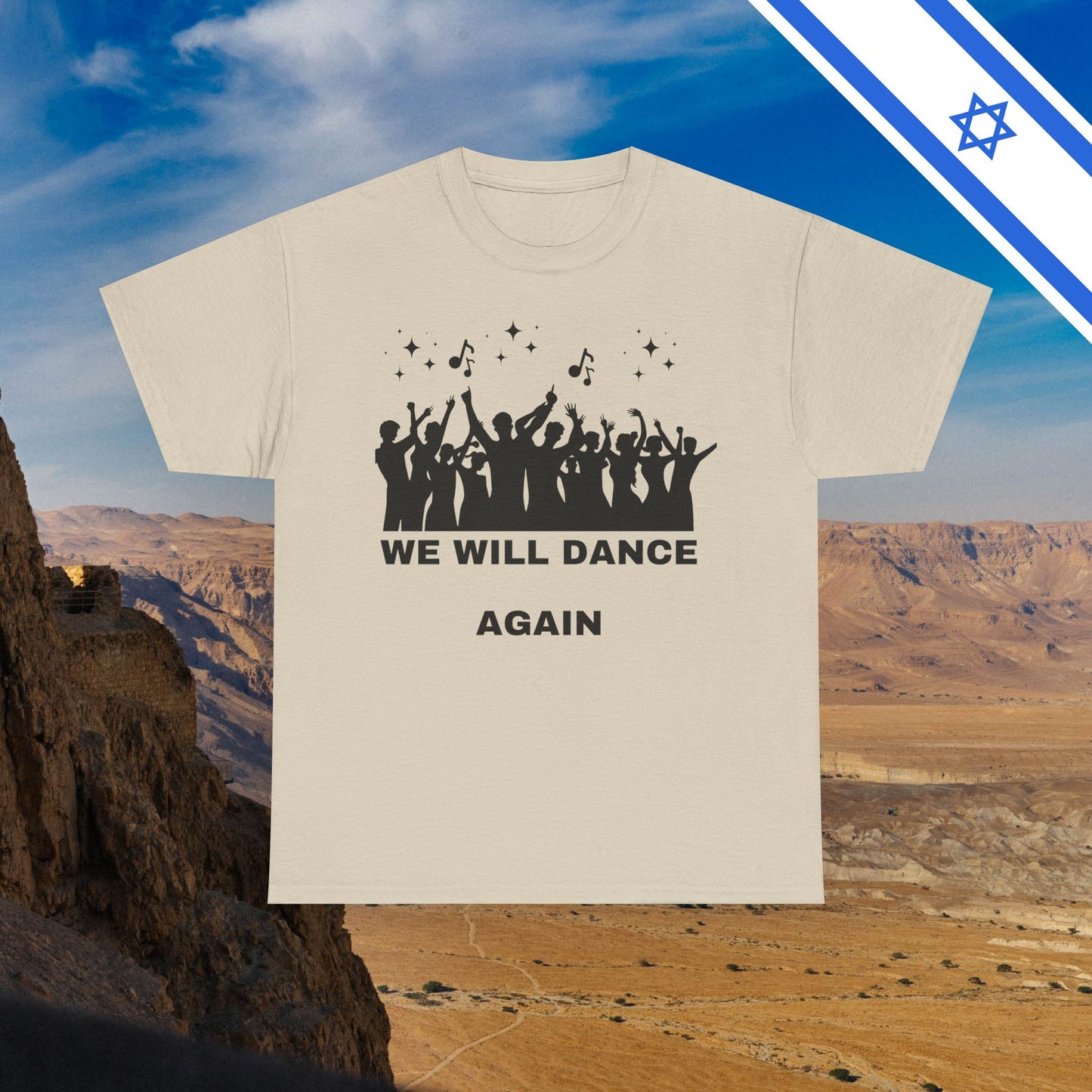 We Will Dance Again Tees  - Israeli Jewish Judaism - Premium Unisex Heavy Cotton T-shirt - by Far Out Prints & Co.