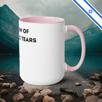 Fresh Brew of anti-Semitic Tears - Two-Tone Coffee Mugs, 15oz - Cafe Lovers - Far Out Prints & Co.