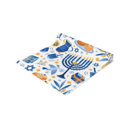 Hannukah Hanuka Hanukkah Chanukah Chanuka Chanukkah Channukah Chanukka | Jewish Holiday Themed | Table Runner