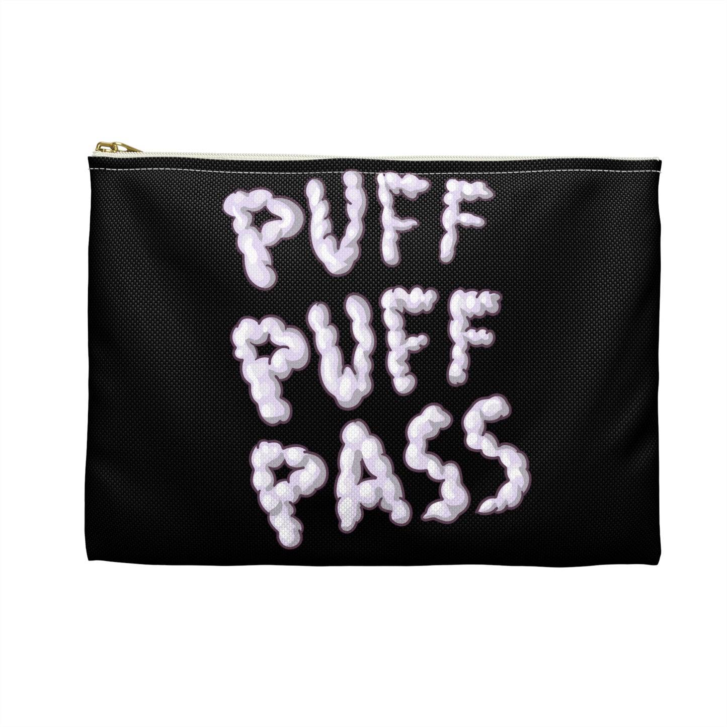 Puff Puff Pass - Accessory Pouch Black - Stoner Cannabis Weed Jewish Israeli Israel - by Far Out Prints & Co.