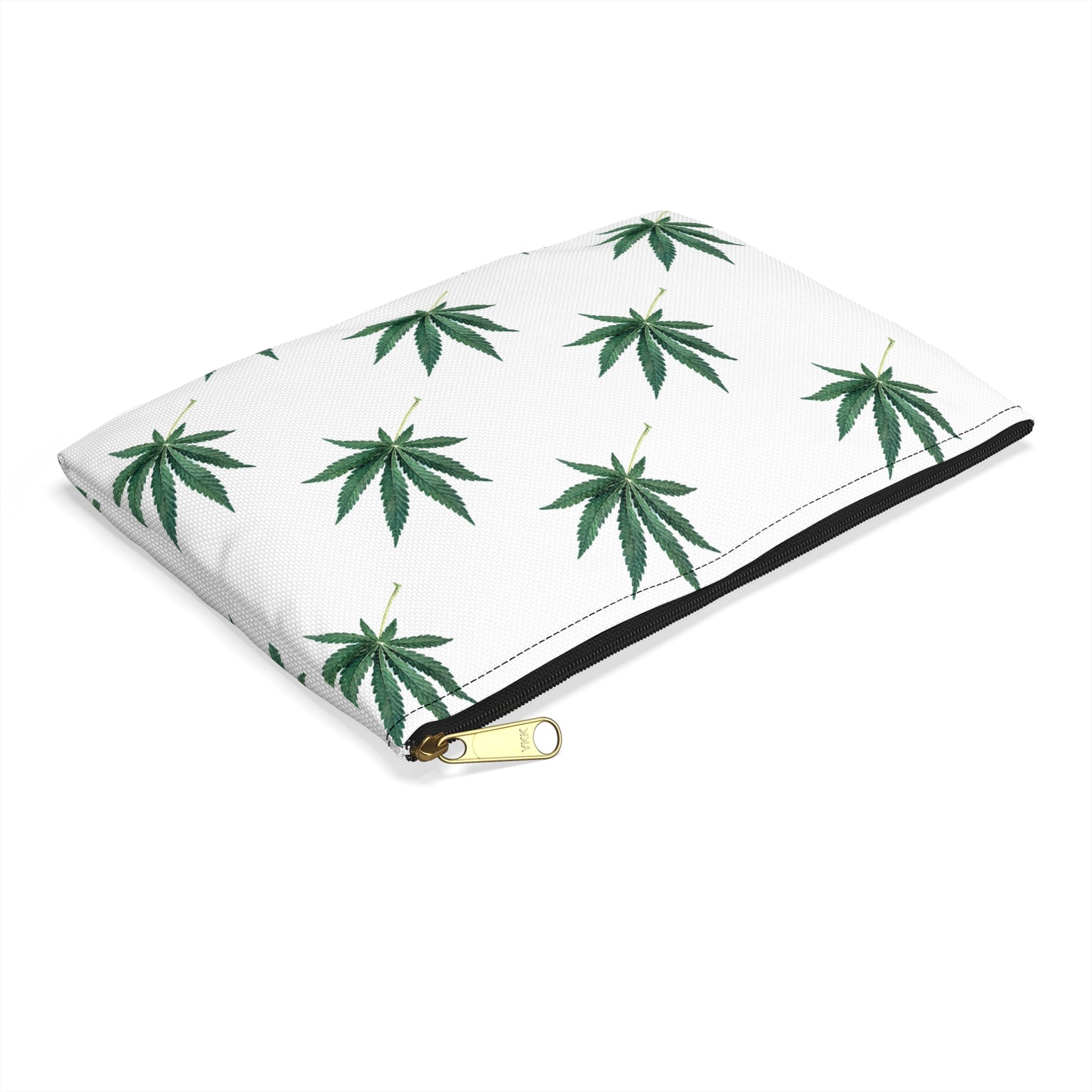 Marijuana Pattern - Accessory Pouch White - Embrace Hebrew Slang - Stoner Cannabis Weed Jewish Israeli Israel - by Far Out Prints & Co.