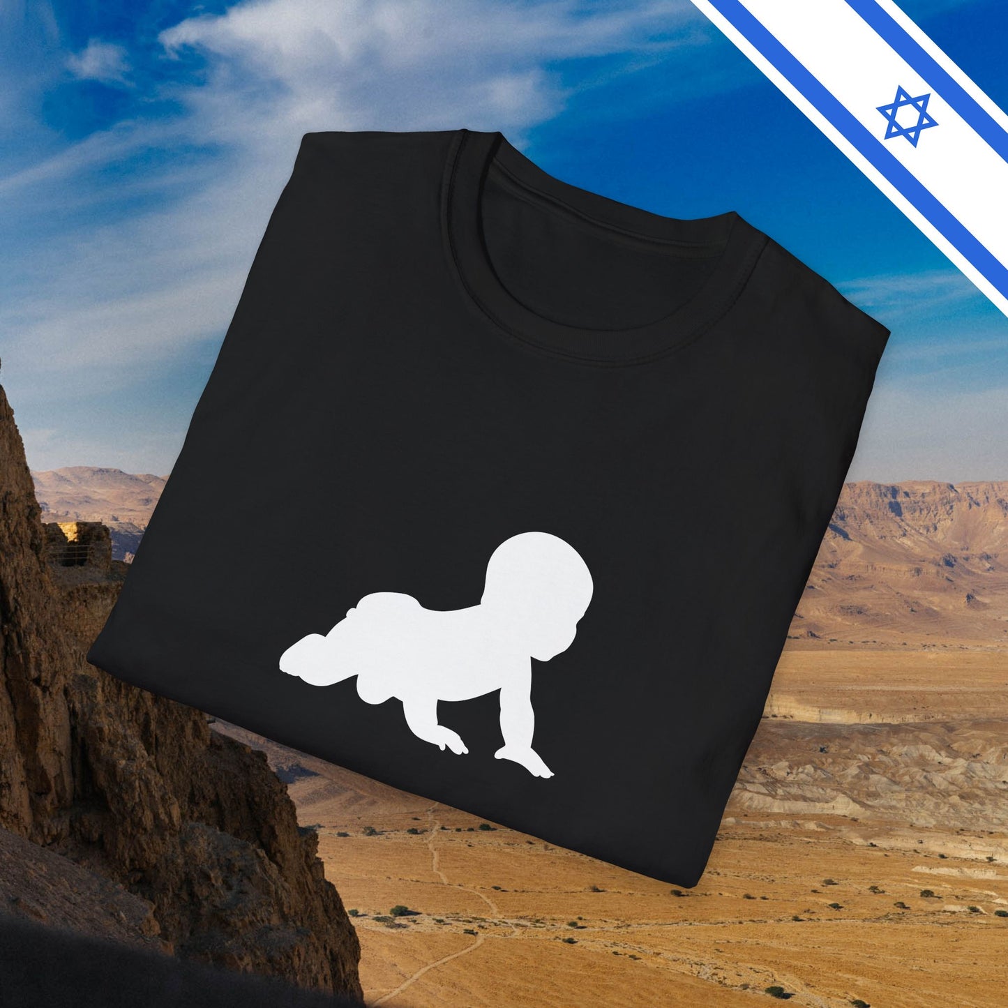 A BABY is held HOSTAGE in GAZA - T-Shirt - Israel Israeli Jewish Judaism Zionist Bring Them Home - by Far Out Prints & Co.