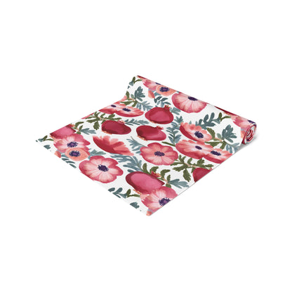 Rosh Hashanah Rosh HaShanah Rosh HaShana Rosh Ha-Shanah Pomegranate Anemone Flower Jewish Table Runner Israel Israeli Hebrew Table Runner