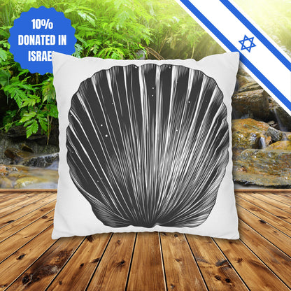 Square Pillowcase Gift Present Him Her His Her Adult Kid Home Decor House Couch Sofa Marine Ocean Conservation Lover Sea Shell Black White