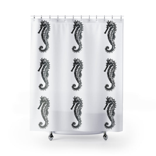 Shower Curtains - Unique Seahorse Design, Durable Polyester Curtain for Marine Life Enthusiasts, Perfect Ocean Lover's Gift