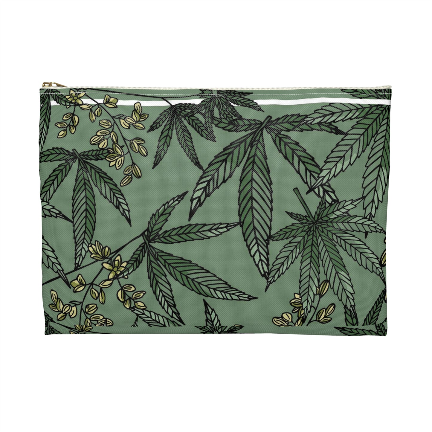 Male Marijuana Pattern - Accessory Pouch - Stoner Cannabis Weed Jewish Israeli Israel - by Far Out Prints & Co.