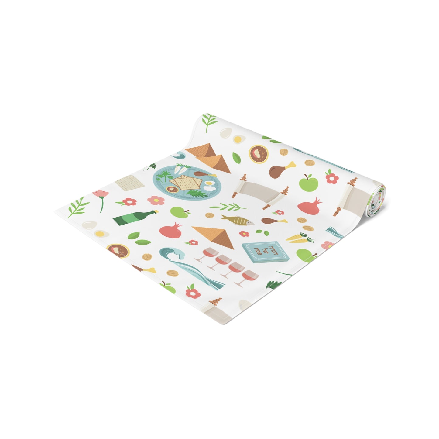Happy Passover | Israel Israeli Judaism Judaica Jewish Holiday Themed | Table Runner | by Far Out Prints & Co.