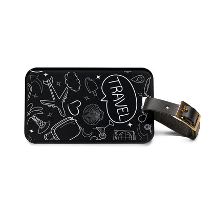 Fun Travel Style Premium Acrylic and Leather Luggage Tag | by Far Out Prints & Co