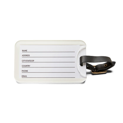 Adventure Is Calling | Premium Acrylic and Leather Luggage Tag | by Far Out Prints & Co