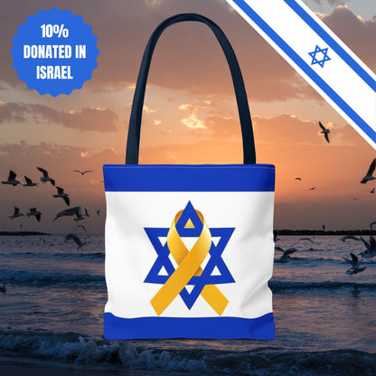 Israeli Hostages Flag Tote Bag Israel Flag Yellow Ribbon Tote Bag Bring Them Home Gift Jewish Present Judaism Totes Judaica Tote Bag Gift