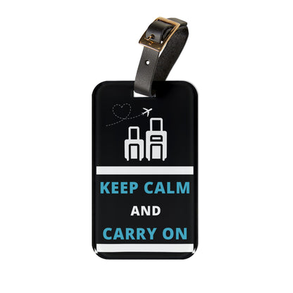 Keep Calm And Carry On Premium Acrylic and Leather Luggage Tag | Travel Lovers | by Far Out Prints & Co