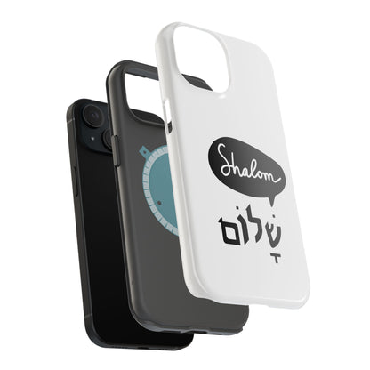 Shalom MagSafe Tough Phone Cases - Hebrew Israel Israeli Jewish Judaism Judaica - by Far Out Prints & Co.