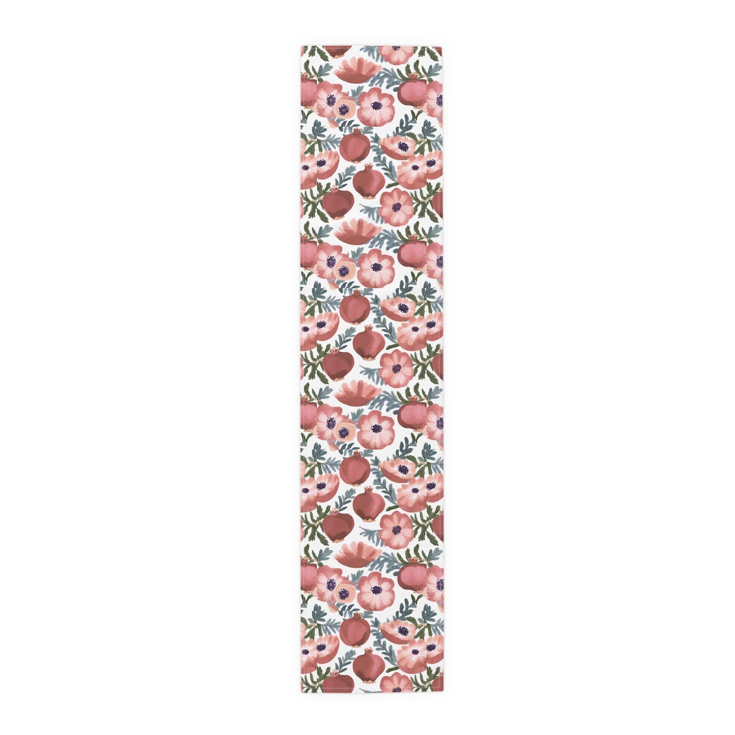 Rosh Hashanah Rosh HaShanah Rosh HaShana Rosh Ha-Shanah Pomegranate Anemone Flower Jewish Table Runner Israel Israeli Hebrew Table Runner